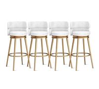 OGYJMSFN Tabourets Bar Elegant Bar Stools Set with 360 Swivel Velvet Upholstery Backrest Gold Metal Legs Perfect for Kitchen Island Counter(4 Pcs,75cm(29.5 in))