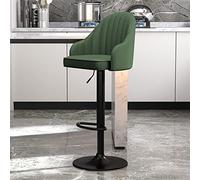 OGYJMSFN Tabourets Bar Ensemble de 2 tabourets réglables en Cuir S avec Dossier, îlot pivotant, Hauteur de comptoir, Pieds en métal Noir, Chaise adaptée(Olive Green)