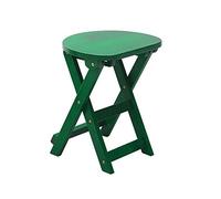 OGYJMSFN Tabourets Bar Folding Wooden Stools for Kitchen Bar Lightweight Portable Seating 36cm Diameter Adjustable Height 43cm 62cm Log Color Ideal Small Spaces(Dark Green,43cm)