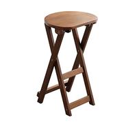 OGYJMSFN Tabourets Bar Folding Wooden Stools for Kitchen Bar Lightweight Portable Seating 36cm Diameter Adjustable Height 43cm 62cm Log Color Ideal Small Spaces(Brown,62cm)