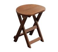 OGYJMSFN Tabourets Bar Folding Wooden Stools for Kitchen Bar Lightweight Portable Seating 36cm Diameter Adjustable Height 43cm 62cm Log Color Ideal Small Spaces(Brown,43cm)