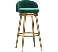 OGYJMSFN Tabourets Bar Green Swivel Bar Stools Set of 4 with Backrest and Footrest 360 Chairs for Kitchen Island Counter(1pcs,Seat Height 75cm)