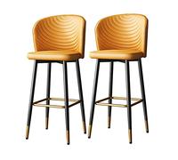 OGYJMSFN Tabourets Bar Industrial Family Stool Bar Stool Bar Stool with Back for Counter, Mid Century Swivel Orange Counter Stools for Pub Height, PU Leather Seat, Black Meta