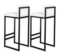 OGYJMSFN Tabourets Bar Industrial Style Bar Stools Set of 2 High Kitchen Seating for Dining Room Studio Adjustable Height 65 75 Cm Black Design Perfect Home(C,Seat Height: 75cm)