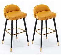 OGYJMSFN Tabourets Bar Leather Counter Island Stool Set of 2 with Back and Footrest, Counter Height Chair for Pub Coffee Home Dinning, Weight 440 LBS