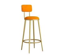 OGYJMSFN Tabourets Bar Metal Bar Stools Armless Office Chairs with Low Back Lumbar Support Stylish Dining Seating for Entryway Meeting Room Kitchen(Arancione,65 cm)