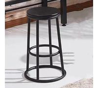 OGYJMSFN Tabourets Bar Metal Round Bar Stool with Wooden Seat and Footrest for Kitchen Shop Or Church 27in Tall Heavy Duty Barstools(Walnut,60cm/23in)