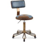 OGYJMSFN Tabourets Bar Petit Tabouret d'ordinateur à roulettes Ergonomique avec siège en Cuir synthétique PU Jaune Hauteur réglable 45-58 cm Poids supporté 160 kg Barre(Style#4)