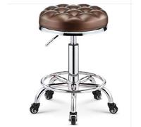 OGYJMSFN Tabourets Bar Petit Tabouret d'ordinateur à roulettes Ergonomique avec siège en Cuir synthétique PU Jaune Hauteur réglable 45-58 cm Poids supporté 160 kg Barre(Style#3)