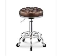 OGYJMSFN Tabourets Bar Petit Tabouret d'ordinateur à roulettes Ergonomique avec siège en Cuir synthétique PU Jaune Hauteur réglable 45-58 cm Poids supporté 160 kg Barre(Style#5)