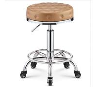 OGYJMSFN Tabourets Bar Petit Tabouret d'ordinateur à roulettes Ergonomique avec siège en Cuir synthétique PU Jaune Hauteur réglable 45-58 cm Poids supporté 160 kg Barre(Style#1)