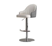 OGYJMSFN Tabourets Bar Pivotant réglable 1pc S avec Repose-Pieds arrière Coussin épais Hauteur de comptoir S 54-79cm Gris Clair