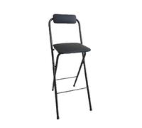 OGYJMSFN Tabourets Bar Portable Folding Bar Chair with Backrest 330lb Capacity Ideal for Office Kitchen Island Outdoor Indoor Use(Black,60cm)