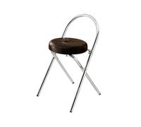 OGYJMSFN Tabourets Bar Portable Folding Bar Stool 27in Comfortable Back Steel Frame Padded Seat Non Slip Feet Ideal for Home Office Kitchen Lightweight Space(Black,19in/48cm)