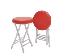 OGYJMSFN Tabourets Bar Portable Folding Dining Chairs with Cushioned Faux Leather Seat Stackable Bar Stools 150kg Capacity for Kitchen Room Breakfast(Red)