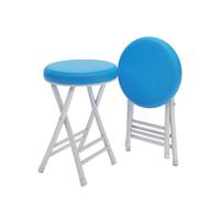 OGYJMSFN Tabourets Bar Portable Folding Dining Chairs with Cushioned Faux Leather Seat Stackable Bar Stools 150kg Capacity for Kitchen Room Breakfast(Blue)