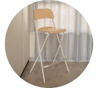 OGYJMSFN Tabourets Bar Portable Folding Stool with Backrest Footrest Wood Bar Chair for Kitchen Counter Camping Indoor Outdoor Use(Wood Color,74cm)