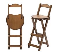 OGYJMSFN Tabourets Bar Portable Folding Stool with Backrest for Kitchen Counter Wooden Chair Footrest Stable Home Seating Breakfast Art Room Bar Walnut Finish(Walnut,28x34x74cm(11x13x29inch))