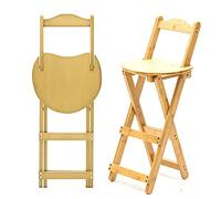 OGYJMSFN Tabourets Bar Portable Folding Stool with Backrest for Kitchen Counter Wooden Chair Footrest Stable Home Seating Breakfast Art Room Bar Walnut Finish(Nature,28x34x74cm(11x13x29inch))