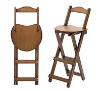 OGYJMSFN Tabourets Bar Portable Folding Stool with Backrest for Kitchen Counter Wooden Chair Footrest Stable Home Seating Breakfast Art Room Bar Walnut Finish(Walnut,28x34x61.5cm(11x13x24inch))