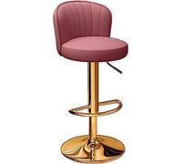 OGYJMSFN Tabourets Bar PU Makeup Chair Swivel Stool with Adjustable Height Gold Footrest Elegant High for Kitchen Dining Room Or Bar Perfect Beauty Use(Rose)