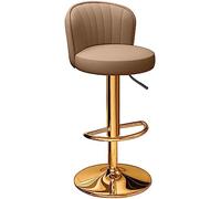 OGYJMSFN Tabourets Bar PU Makeup Chair Swivel Stool with Adjustable Height Gold Footrest Elegant High for Kitchen Dining Room Or Bar Perfect Beauty Use(Kaffeebraun)