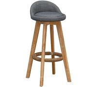 OGYJMSFN Tabourets Bar Rotating Bar Stool with Back Support 13 inch Counter Height Stools for Kitchen Home Solid Wood High in Brown Finish(Grey,53cm)