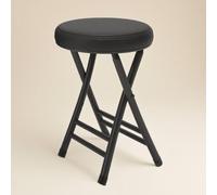 OGYJMSFN Tabourets Bar Round Folding Stool Padded Collapsible Chair 150kg Capacity Portable Bar for Kitchen Dining Room Counter Grey(Black)