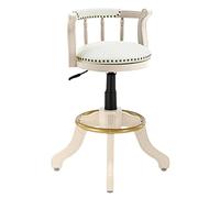OGYJMSFN Tabourets Bar Rubber Solid Wood Bar Stool Curved with Back, Swivel Island, Adjustable Height, Cowhide Leather Round Seat Counter Height Wood Legs Counter Stool,for Pubs,