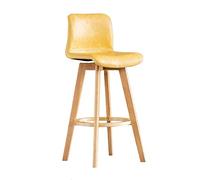 OGYJMSFN Tabourets Bar Rustic Wooden Bar Stool with Padded Backrest 360 Swivel Seat Perfect for Kitchen Breakfast Nook Dining Room Or Counter Height Seating(Giallo,71cm)