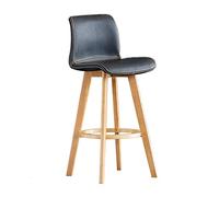 OGYJMSFN Tabourets Bar Rustic Wooden Bar Stool with Padded Backrest 360 Swivel Seat Perfect for Kitchen Breakfast Nook Dining Room Or Counter Height Seating(Nero,81cm)