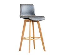OGYJMSFN Tabourets Bar Rustic Wooden Bar Stool with Padded Backrest 360 Swivel Seat Perfect for Kitchen Breakfast Nook Dining Room Or Counter Height Seating(Grigio,81cm)