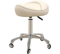 OGYJMSFN Tabourets Bar Saddle Chair Dental Office Stool 360 Swivel Rolling Medical Ergonomic Relieve Pain 220lbs Weight Capacity Spa Seat for Tattoo/Bar(Beige)