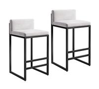 OGYJMSFN Tabourets Bar Set of 2 Breakfast s with Backrest and Metal Legs for Pub, Bar, Coffee House, Restaurant Or Home, Seat Height 45/55/65cm