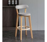 OGYJMSFN Tabourets Bar Set of 2 High Bar Stools Grey Faux Leather Upholstered Soft Padded Seat Solid Wood Legs Ideal for Kitchen Island Dining Room Design(Gray1,Set of 1)