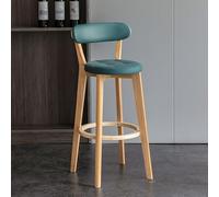 OGYJMSFN Tabourets Bar Set of 2 High Bar Stools Grey Faux Leather Upholstered Soft Padded Seat Solid Wood Legs Ideal for Kitchen Island Dining Room Design(Green,Set of 2)