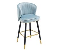 OGYJMSFN Tabourets Bar Set of 2, Velvet Breakfast Counter Chairs, s High Stools with Metal Legs and Footrest for Island, Seat Height 55/65cm