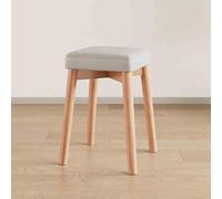OGYJMSFN Tabourets Bar Stackable Wooden Stools 45cm Square Backless Chairs with Cushioned Seat Perfect for Kitchen Bar Office Home Use(Light Gray)