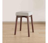 OGYJMSFN Tabourets Bar Stackable Wooden Stools 45cm Square Backless Chairs with Cushioned Seat Perfect for Kitchen Bar Office Home Use(Walnut Light Gray)