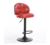 OGYJMSFN Tabourets Bar Tabouret de Bar en Similicuir, comptoir réglable en Hauteur avec Dossier, Chaise Haute de Cuisine, tabourets de Bar for Bar(Red)