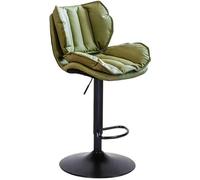 OGYJMSFN Tabourets Bar Tabouret Haut en Acier Inoxydable, Tabouret de Bar pivotant, Chaise de Bar Haute avec Dossier(Green)