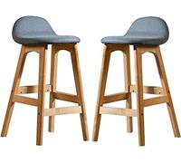 OGYJMSFN Tabourets Bar Tabourets de Bar de comptoir for îlot de Cuisine, Ensemble de 2 chaises avec Pieds en Bois et Dossier, tabourets de Bar for Petit déjeuner(74cm)