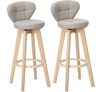 OGYJMSFN Tabourets Bar Tabourets de Bar de comptoir for îlot de Cuisine, Ensemble de 2 chaises pivotantes en Tissu, Tabouret Haut, Petit déjeuner, Salle à Manger, Dossier Souple