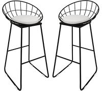OGYJMSFN Tabourets Bar Tabourets de Bar de comptoir for îlot de Cuisine, Ensemble de 2 tabourets de Hauteur avec Dossier Repose-Pieds, Chaise de Petit déjeuner, Salle à Manger, café(75cm)