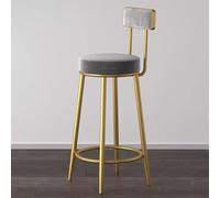 OGYJMSFN Tabourets Bar Velvet Counter Height with Back, Round Counter Stools, Gold Metal s for Bar Pub Cafe Dedication