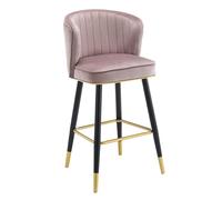 OGYJMSFN Tabourets Bar Velvet Upholstered Bar Stools with Backrest Counter Height Dining Chairs for Kitchen Pub and Living Room Stylish Breakfast Seating Solution(#8,65cm(25.6 inch))