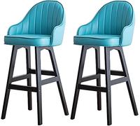 OGYJMSFN Tabourets Bar Wood Set of 2, Counter Height Bar Stool with Back and Wood Legs, Counter Height Leather for Island Restaurant Pub Bars