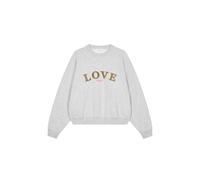 OH APRIL Sweat-shirt 'Love' gris chiné / kiwi / pomme, Taille S