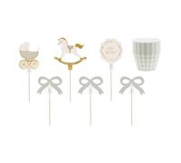 Oh Baby Kit de pâtisserie à muffins - Kit de pâtisserie pour fête prénatale et fête de naissance, fournitures de décoration de cupcakes sur le thème du bébé
