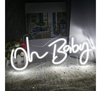 Oh Baby Lampes de décoration néon Enseigne lumineuse néon Signe néon, enseigne lumineuse LED Décoration murale pour chambre de jeu Mur Bar Mariage Cadeaux Décoration